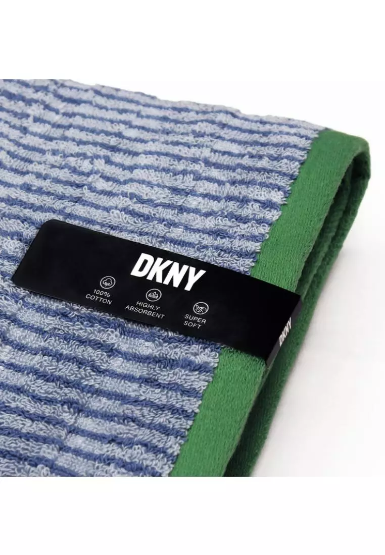Buy DKNY DKNY Mod Hi Lo Yarn Dyed Dobby Celestial Blue Bath Towel 2024