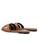 SAINT LAURENT brown Saint Laurent Tribute Flat Mules in Ostrich-Embossed Women's Sandals in Deep Rust CF795SHD343D2AGS_3