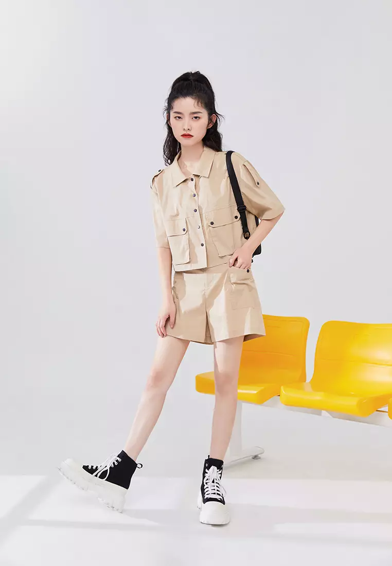 Linen Cropped Blouse