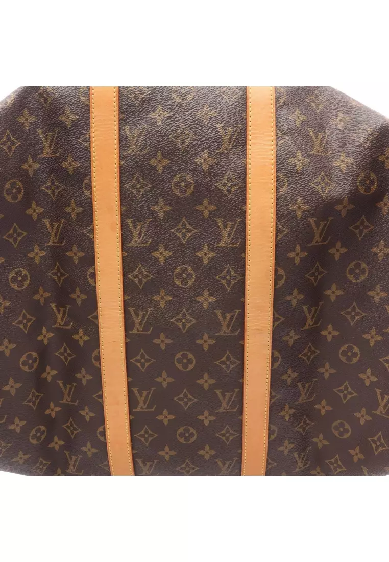 Pre-Loved Louis Vuitton Keepall 50 monogram Boston bag PVC leather Brown