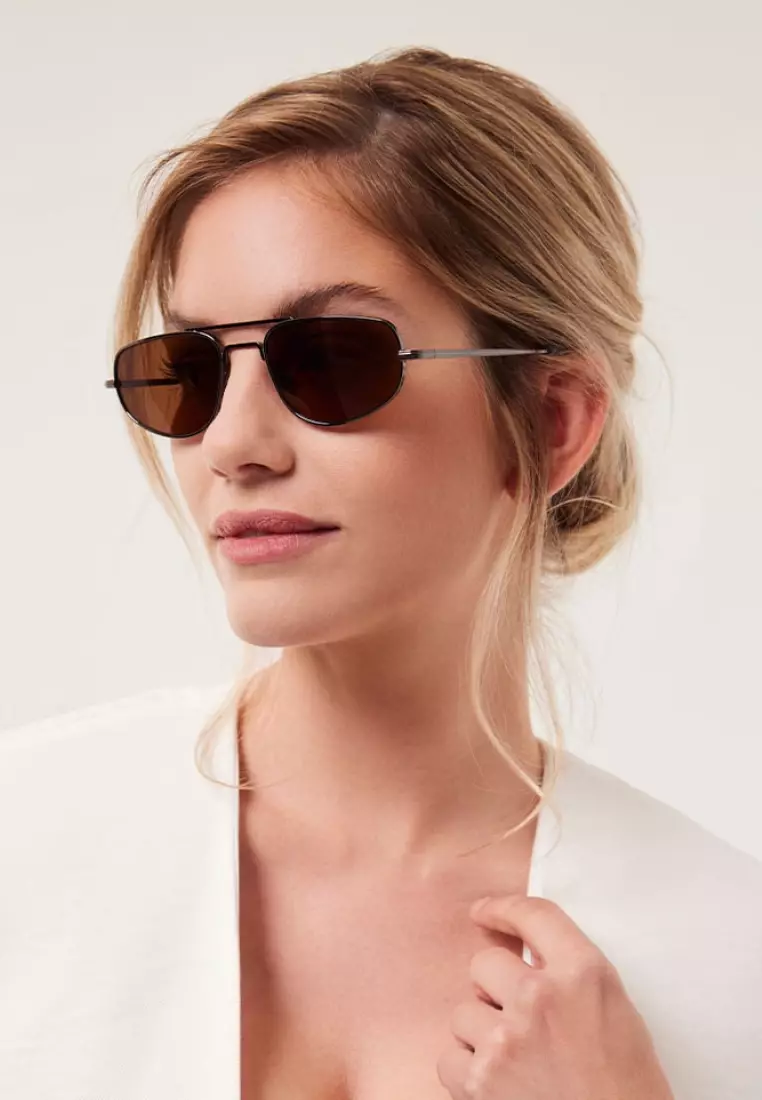 Sonnenbrille Yacht Rock Dark Silver Black  Brown