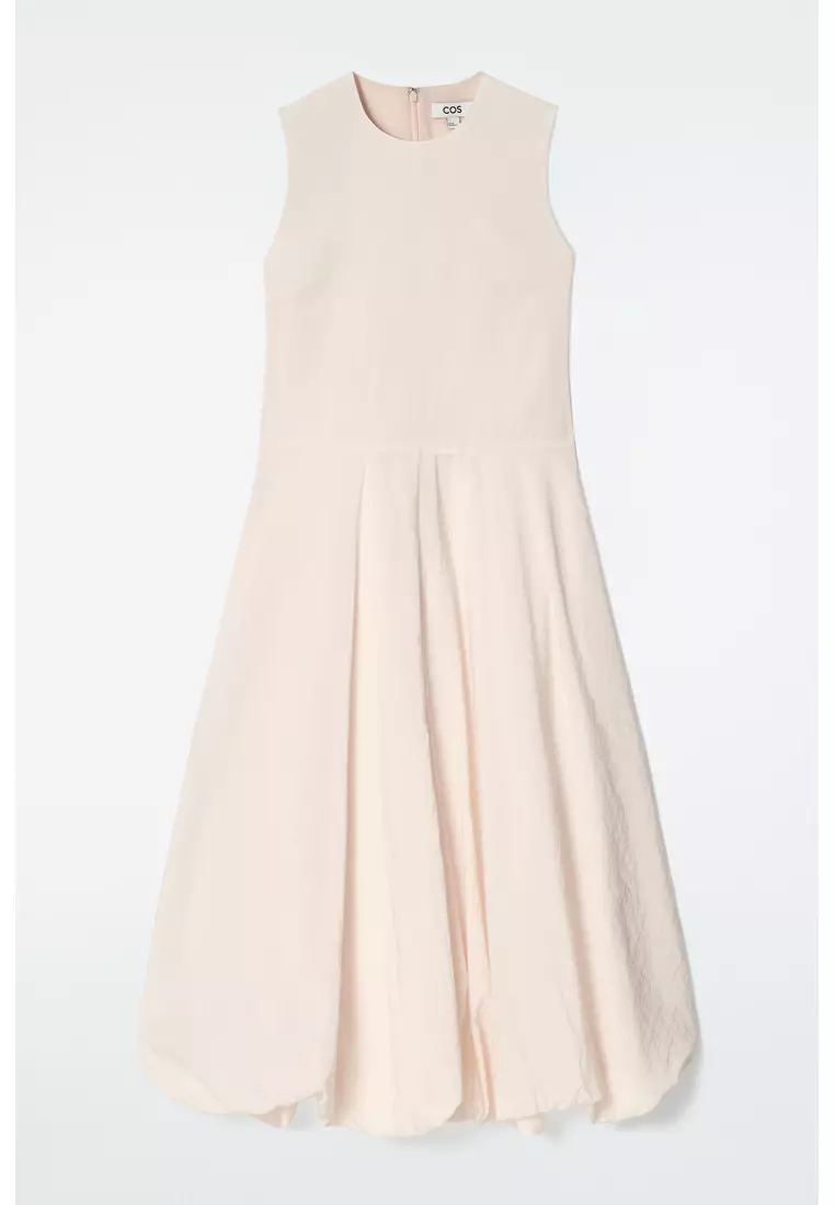 SLEEVELESS BUBBLE-HEM MIDI DRESS