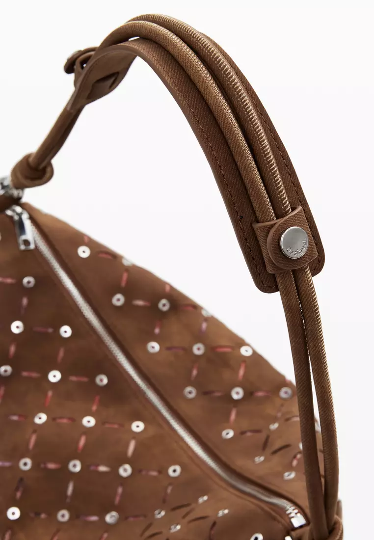 Medium cut-out faux leather bag