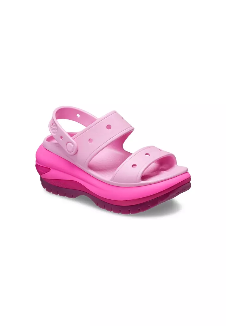 Discount on Crocs  shoes - SKU: Mega Crush Matte Sandal in Pink Tweed Multi