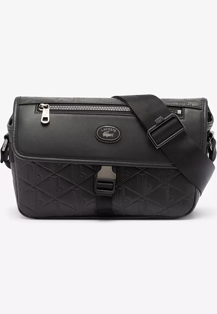 Small Monogram Leather Flap Satchel