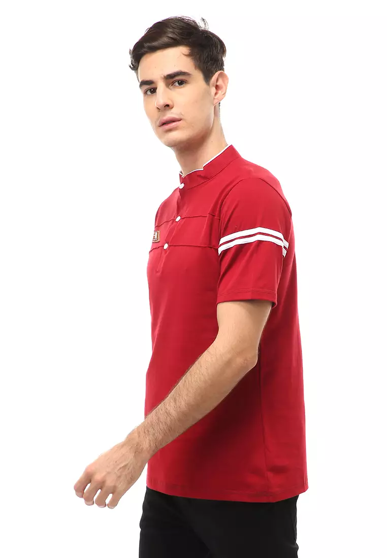 Jack Atasan Formal Kaos Polo Pria Kerah Sanghai Short Sleeve Material Cotton ORIGINAL - Maroon