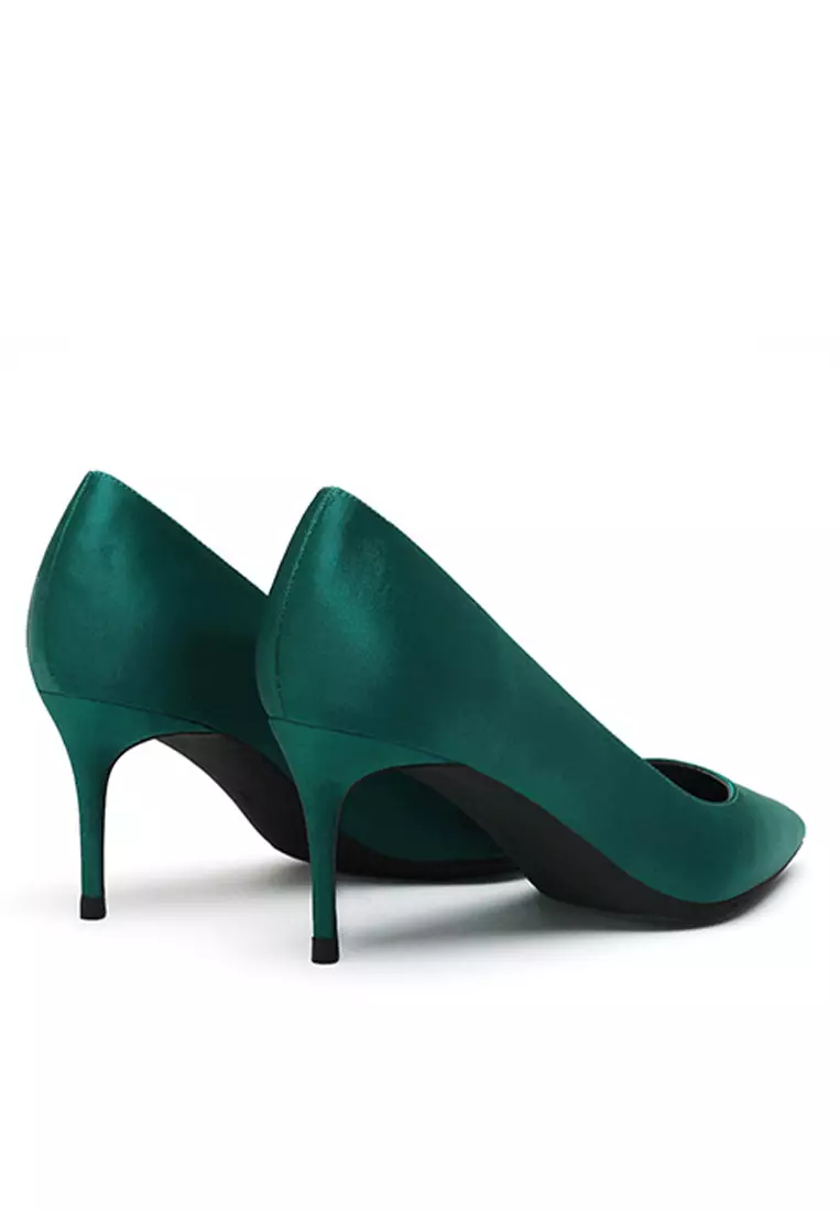 6CM Silk Fabrics Pointed High Heel Shoes HZL163