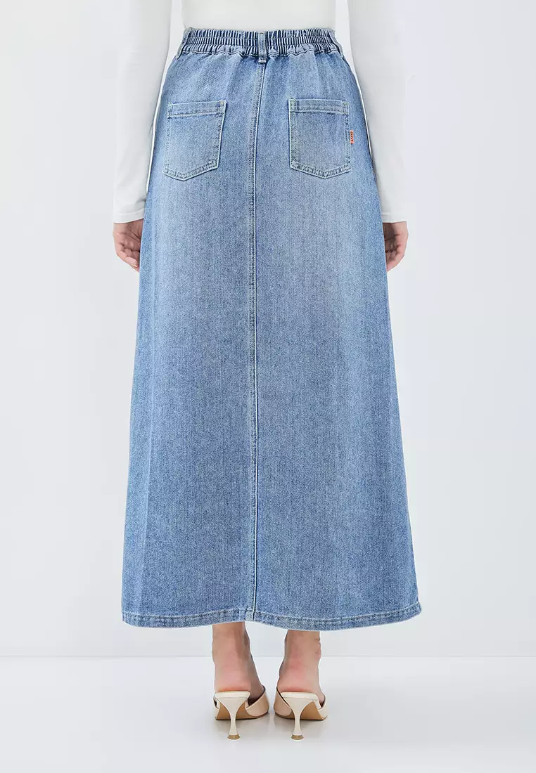 DUST Rok Denim A-Line Numara Blue (D. 21157)