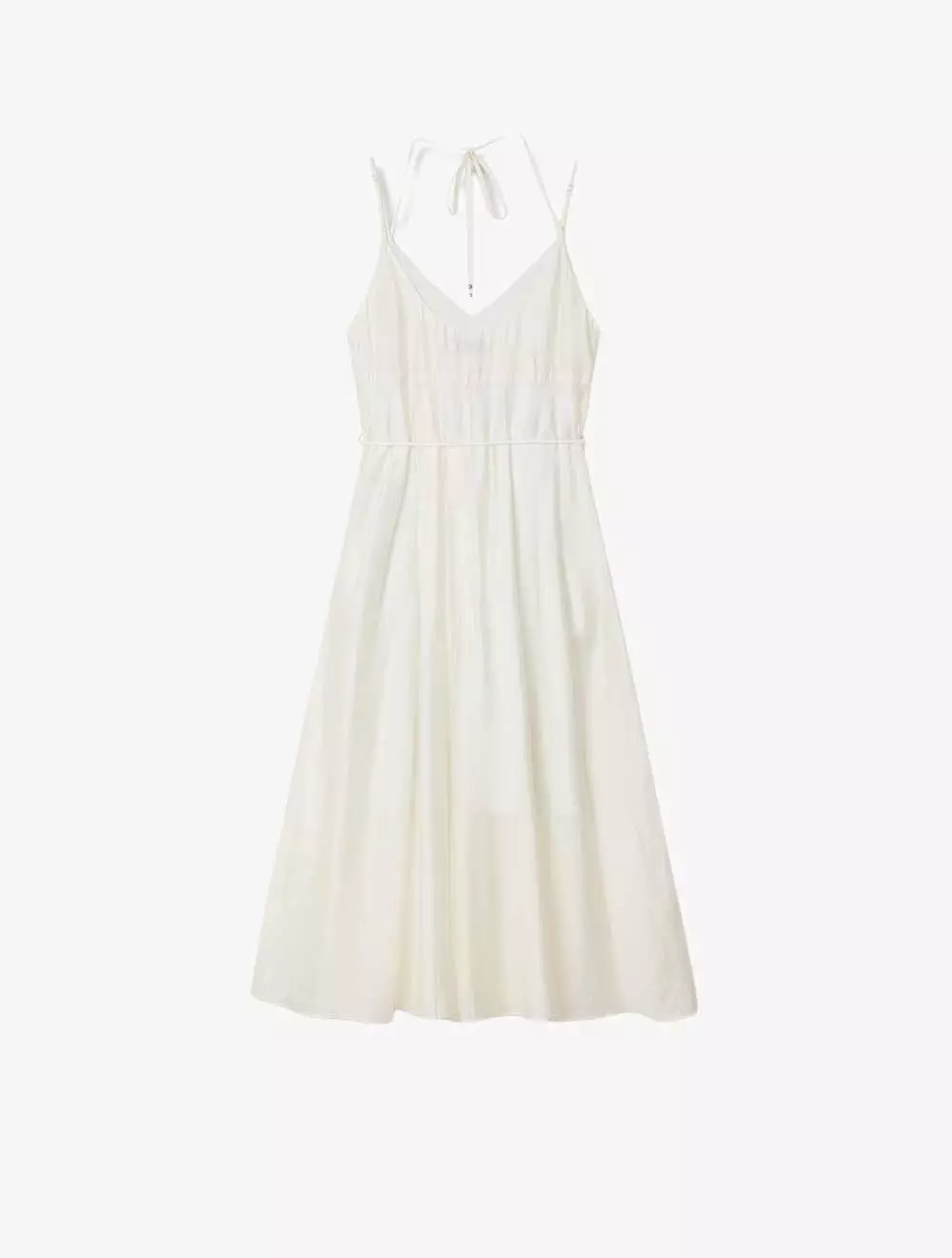 LILY V Collar Simple And Elegant Commuting Dress - White