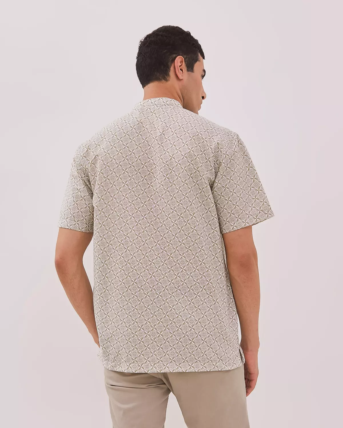 AMK Kemeja Koko Pria Lengan Pendek KK BB Hibran Ss Khaki