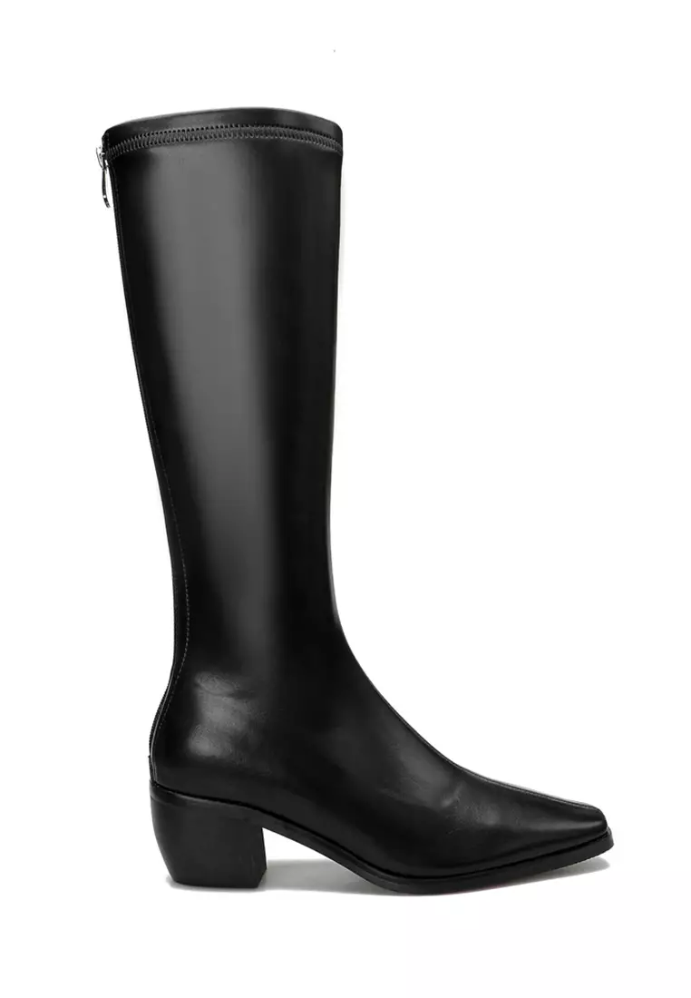 Discount on Twenty Eight Shoes  shoes - SKU: 5.5cm Elastic Synthetic Leather Long Boots Te8159-5