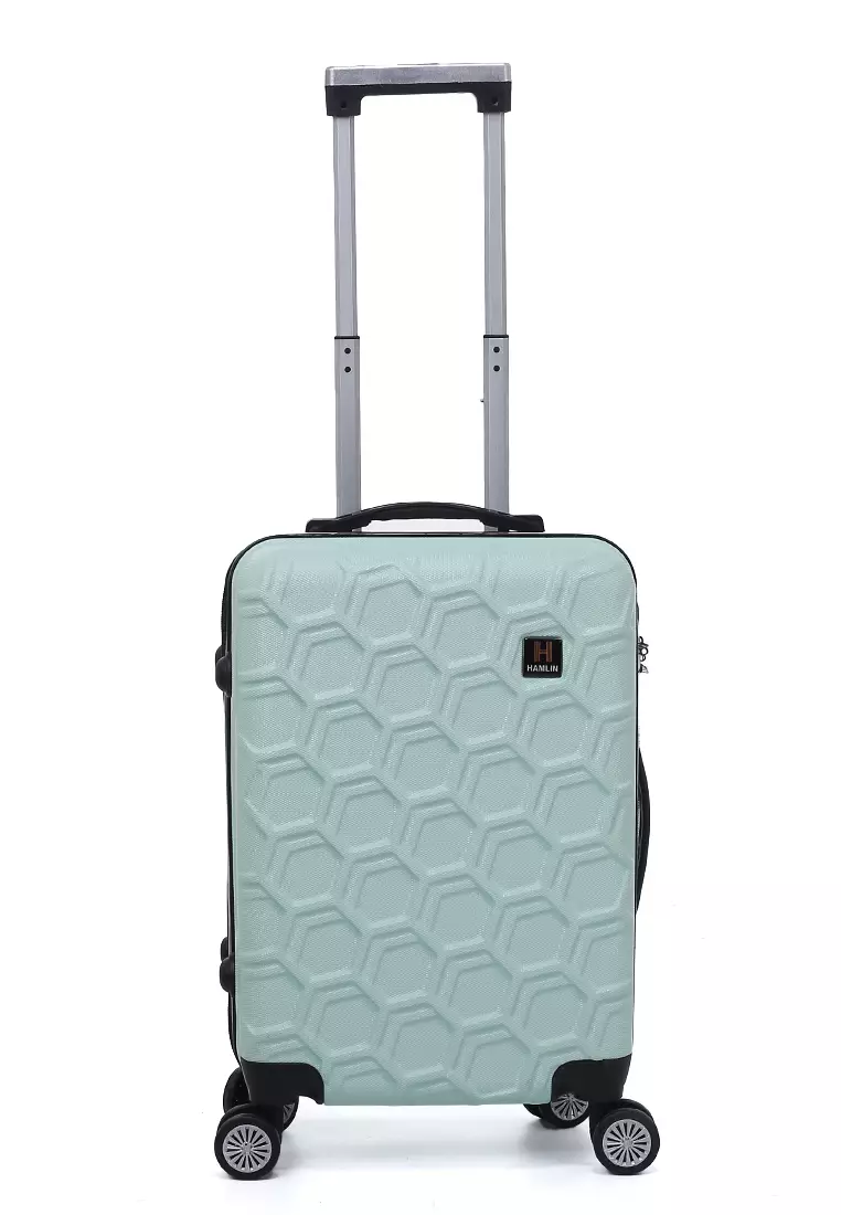 Carlton Koper Hardcase Desain Hexagon Size 20 Inch Suitcase Unisex with Rear Compartment Rubber Slot Material ABS+PVC Coated ORIGINAL - Mint