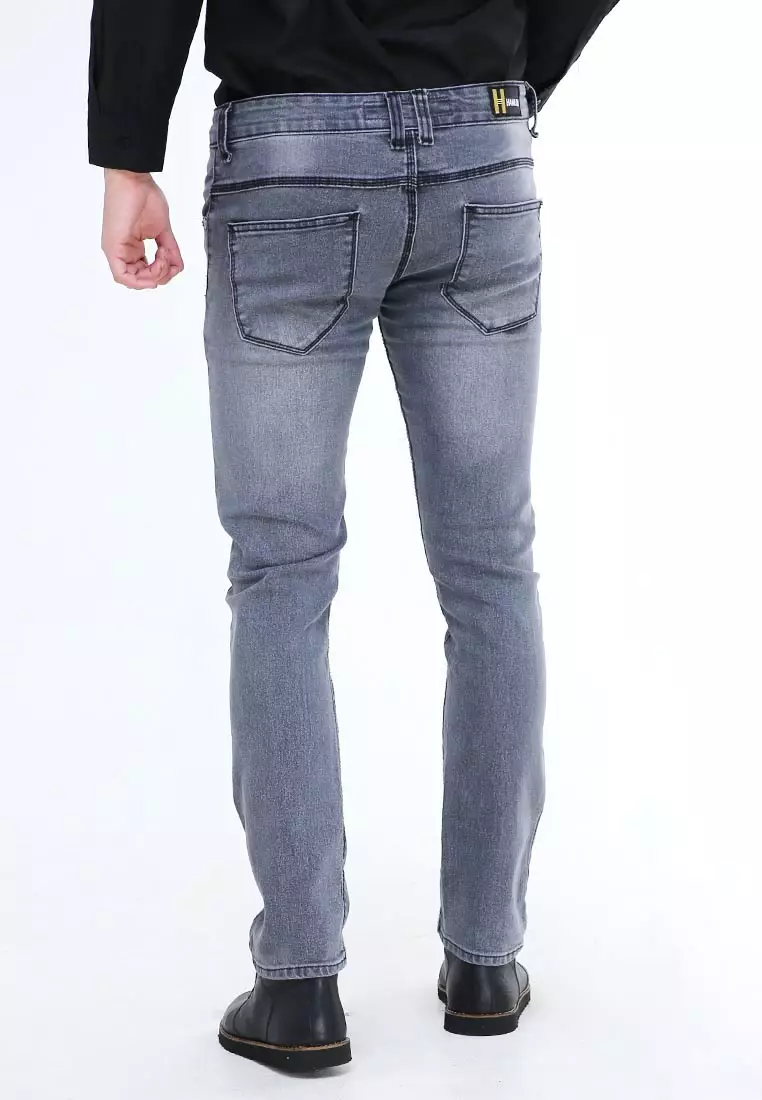 Locko Celana Panjang Denim Pria Semi Slim Fit Casual Long Pants Material Jeans ORIGINAL