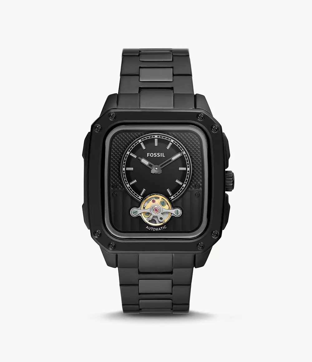 Jual Fossil Fossil Automatic Inscription Black Square Jam Pria 42MM