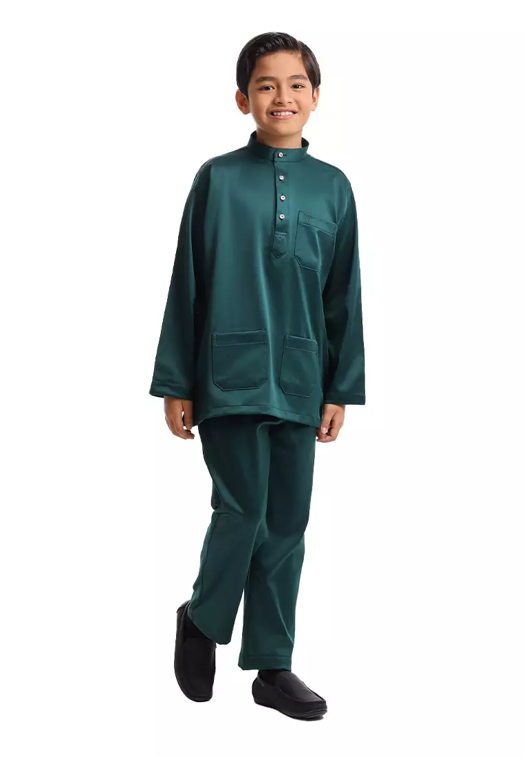 Alain Delon Baju Melayu Cekak Musang Budak - 19026505-49BotanicalGreen