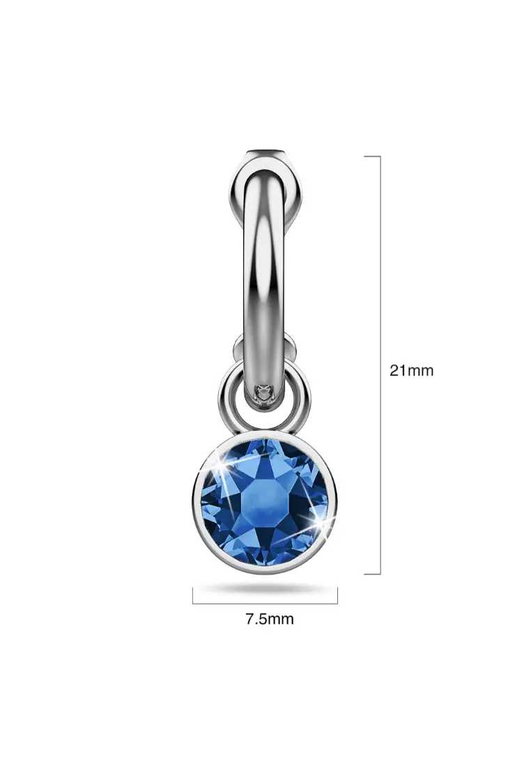 Colette Earrings Embellished with SWAROVSKI® crystals - White Gold/Royal Blue
