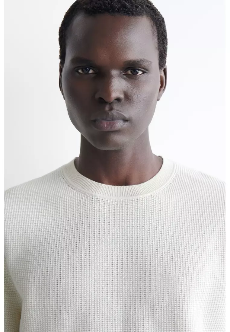 WAFFLE-KNIT COTTON T-SHIRT