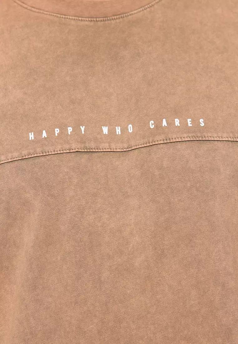 Faded-Effect Printed T-Shirt