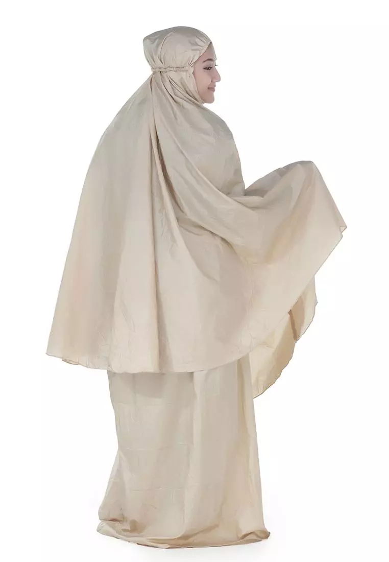 Prayer Set Mukena Travel Parasut Ayra - Cream