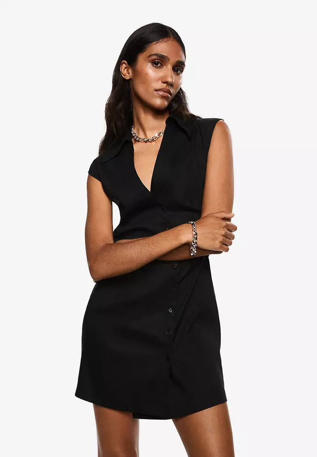 Mango linen blend shirt dress 2025