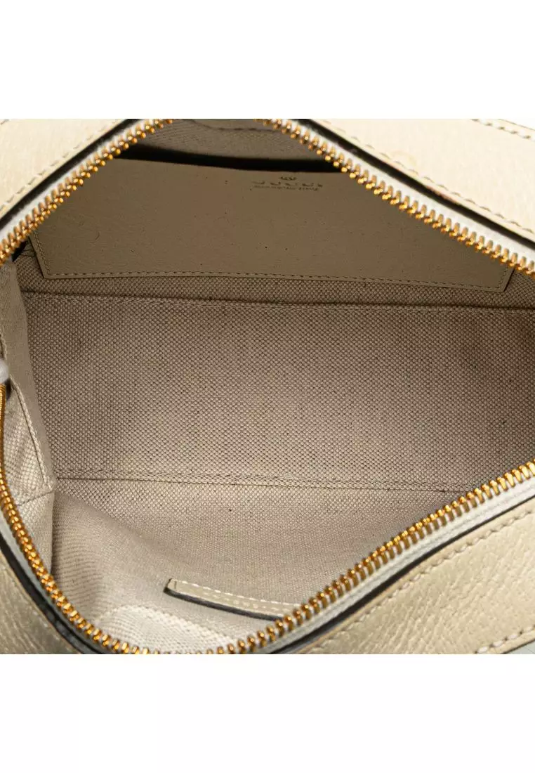 Pre-Loved Gucci Small Gg Supreme Textured Calfskin Web Ophidia Camera Bag