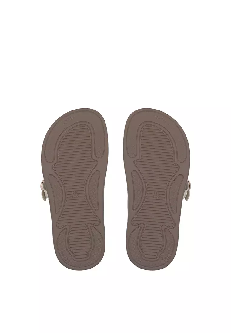 Beige Harper Double Buckle Flats