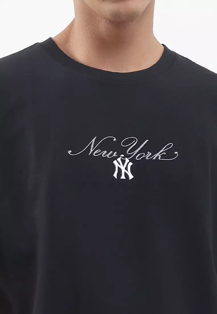 Short Sleeve Tee New York Yankees Cross Panels Script