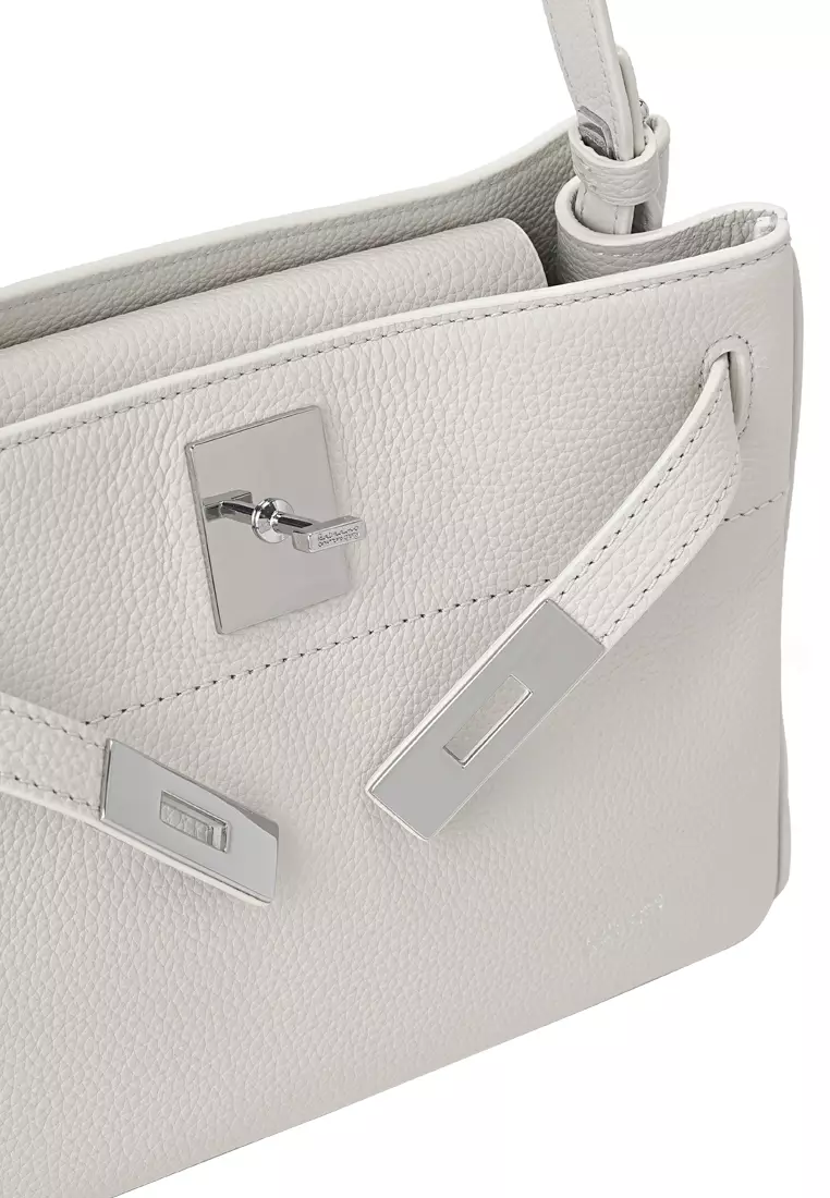 SAOIRSE Soft Structural 扣子皮帶迷你袋 II - 淺灰色