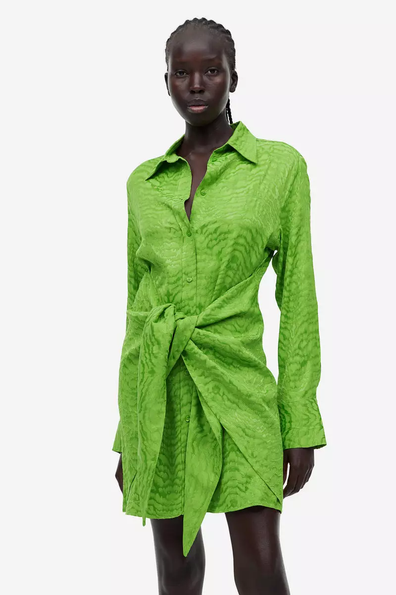 Tie-detail shirt dress