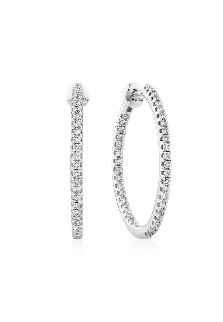 Michael hill white gold deals hoop earrings