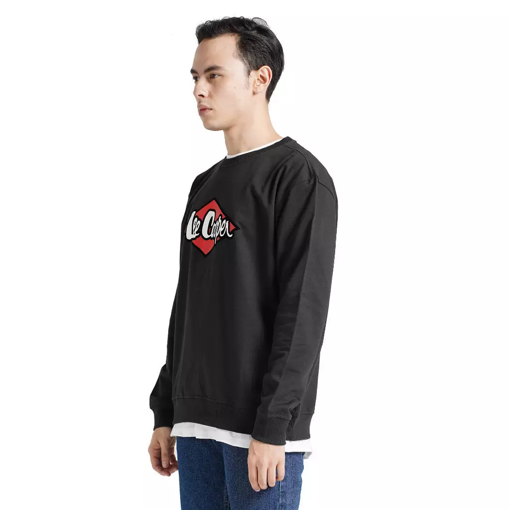 Lee Cooper Sweater Logo Retro Black