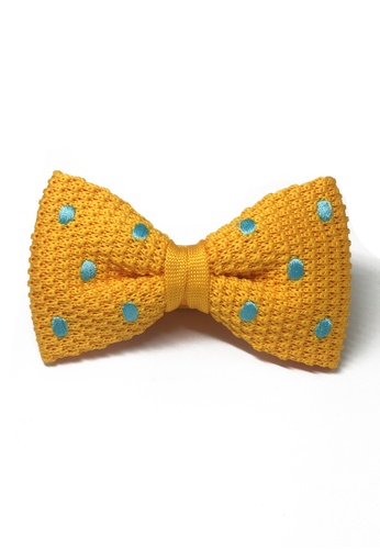 Splice Cufflinks orange Webbed Series Baby Blue Polka Dots Light Orange Knitted Bow Tie SP744AC09UAOSG_1
