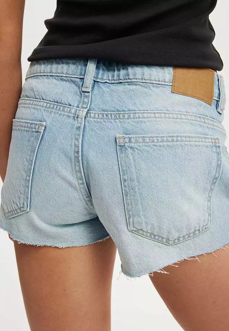 Micro Low Denim Shorts
