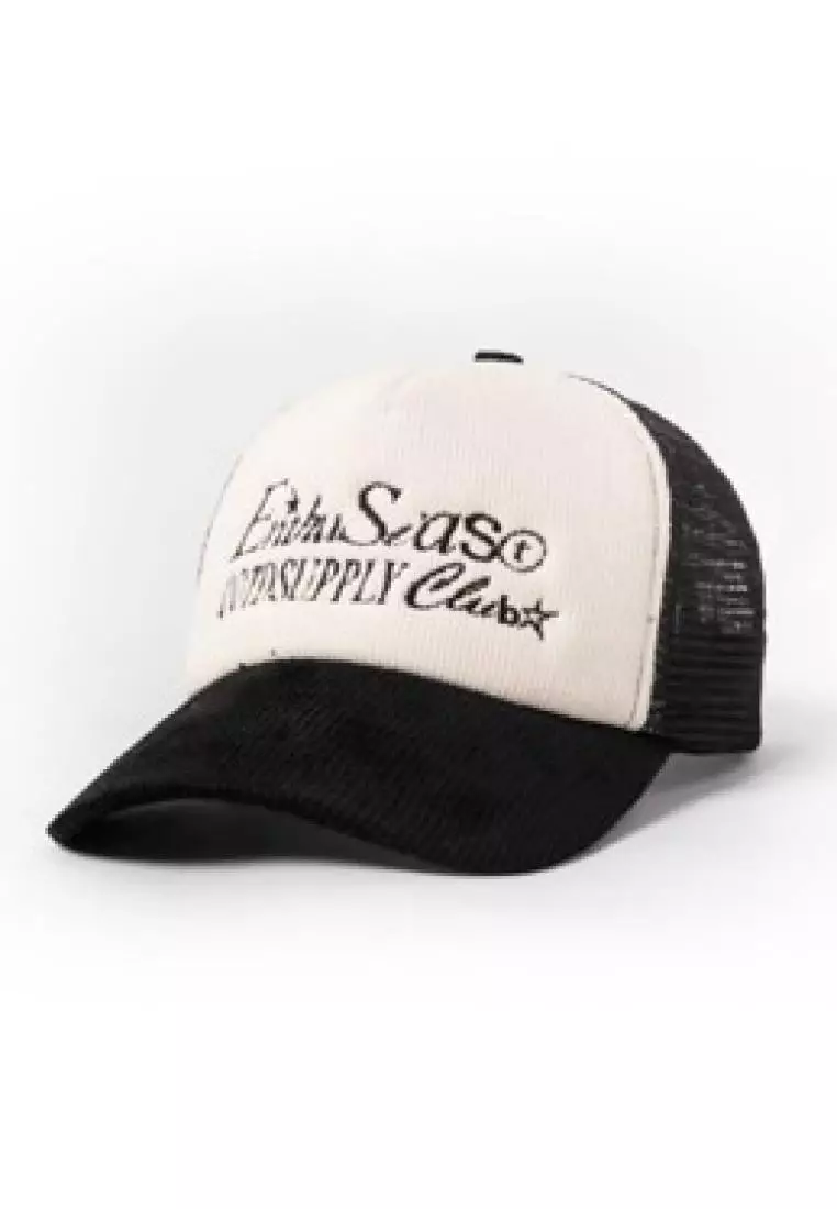 OOTDSUPPLY Polo Caps Trucker Corduroy Bordir Growth White Black I Topi Hat Pria & Wanita | CAP35