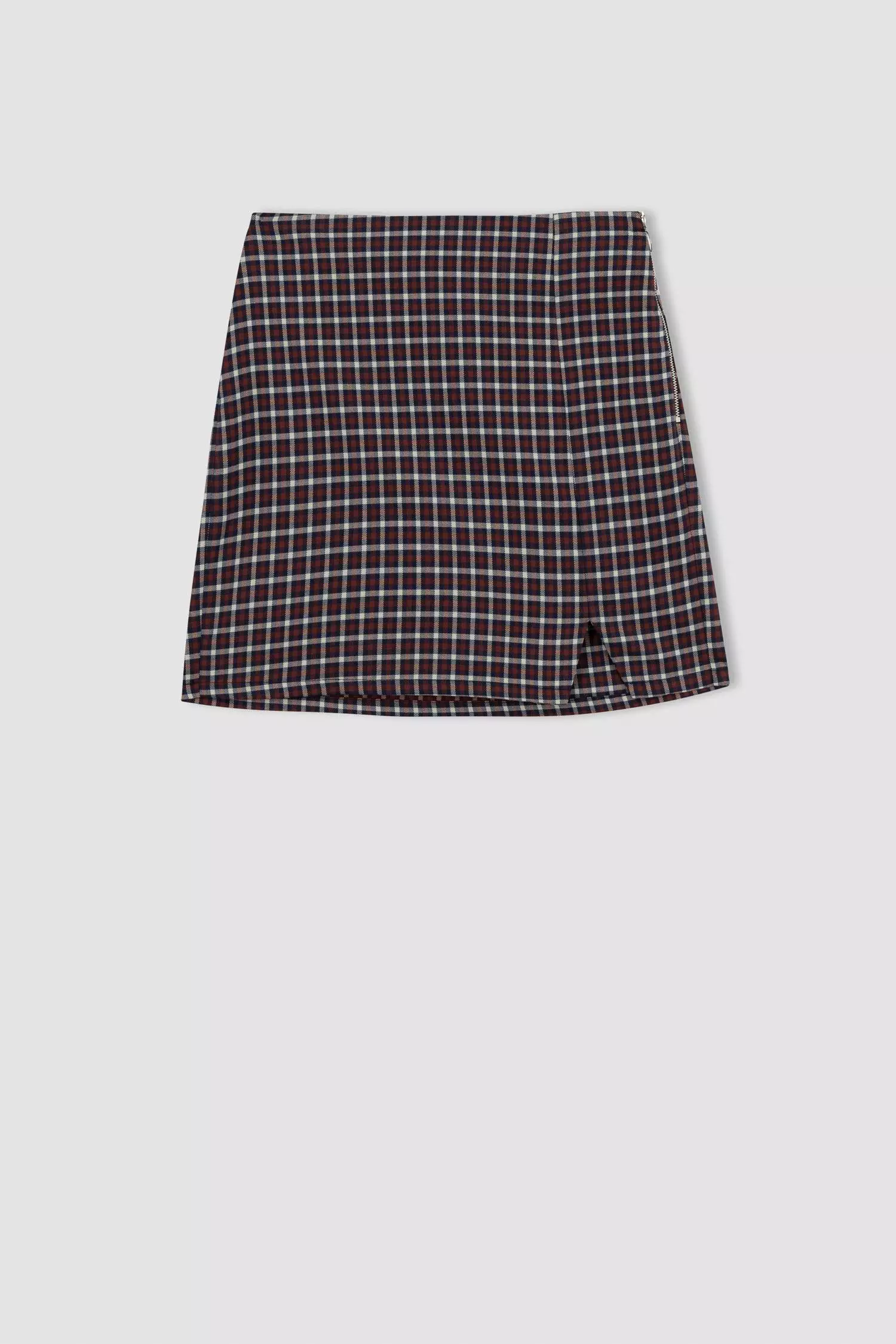 Woven Plaid Mini Skirt