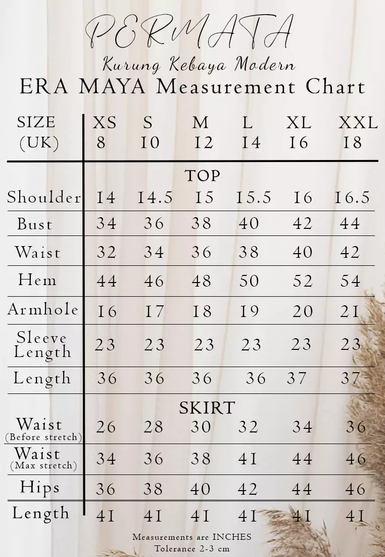 Permata Embroidery Long Kebaya with Kipas Belakang Skirt