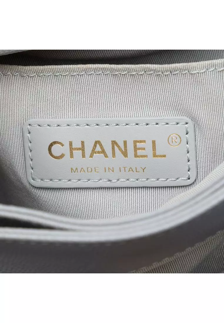 Pre-Loved Chanel Cc Quilted Caviar Chain Scarf Handle Bucket Bag