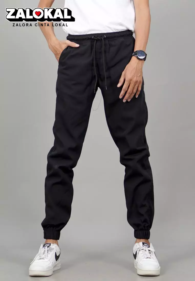 Celana Jogger Hitam Celana Joger Hitam Jogger Pants Joger Pants - HITAM