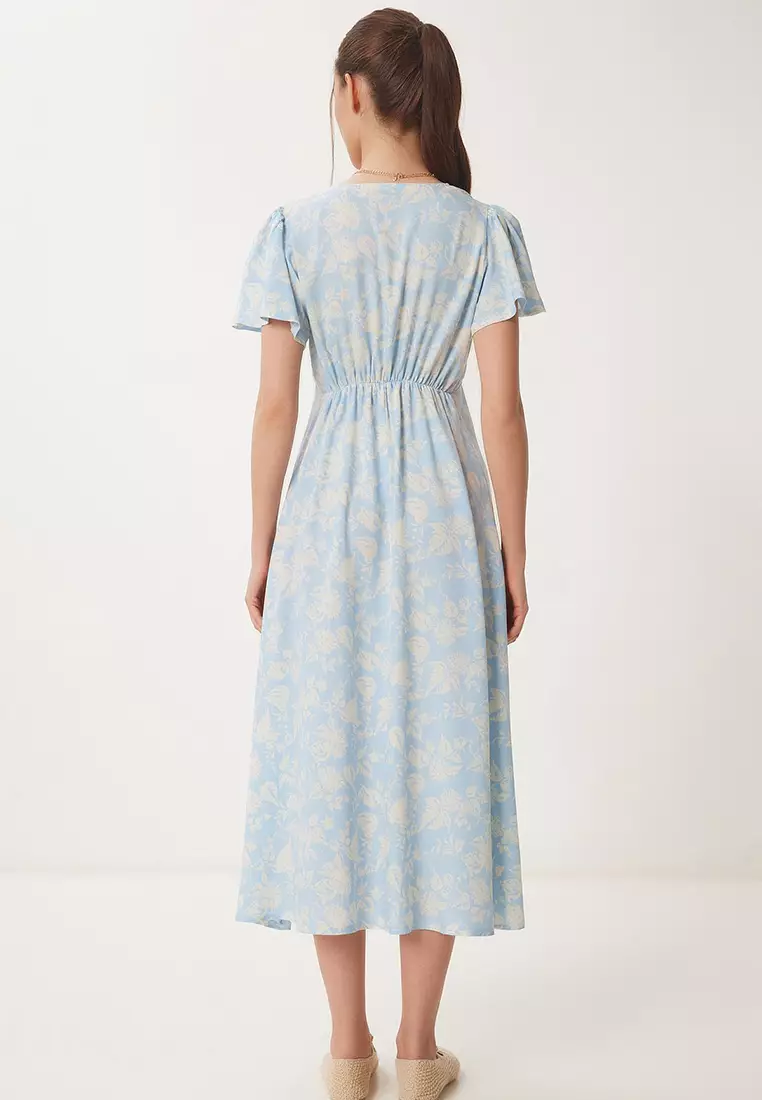 Floral Patterned Summer Viscose Dress