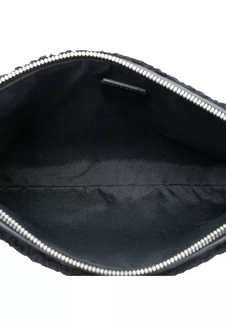 Pre-Loved Fendi Shearling Ff Flat Pouch