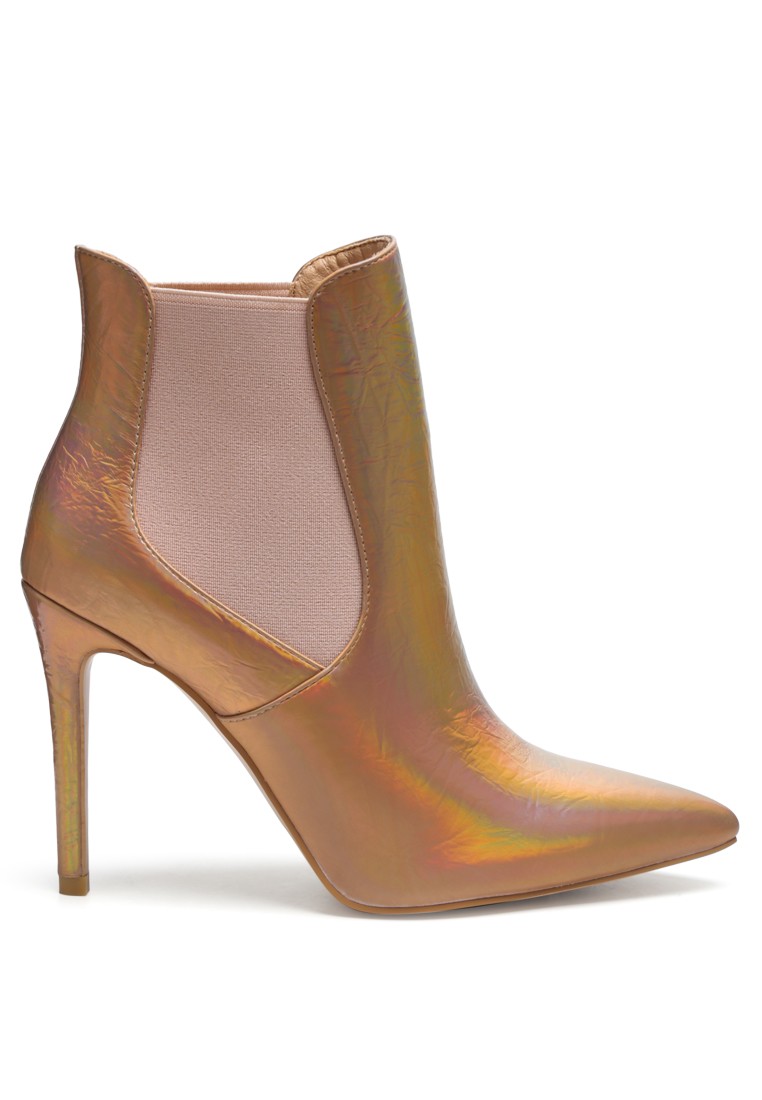 High Heeled Chelsea Boot In Gold