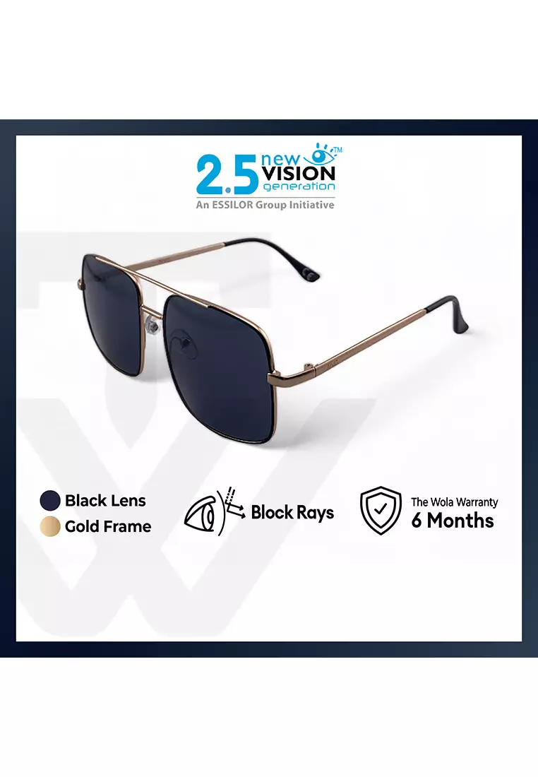Women's Aviator Frame Black Metal UV Protection Sunglasses SUNSC2510902