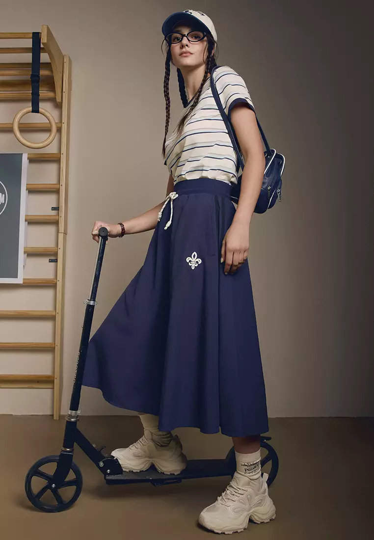 女裝鳶尾花 LOGO A字半身中長裙