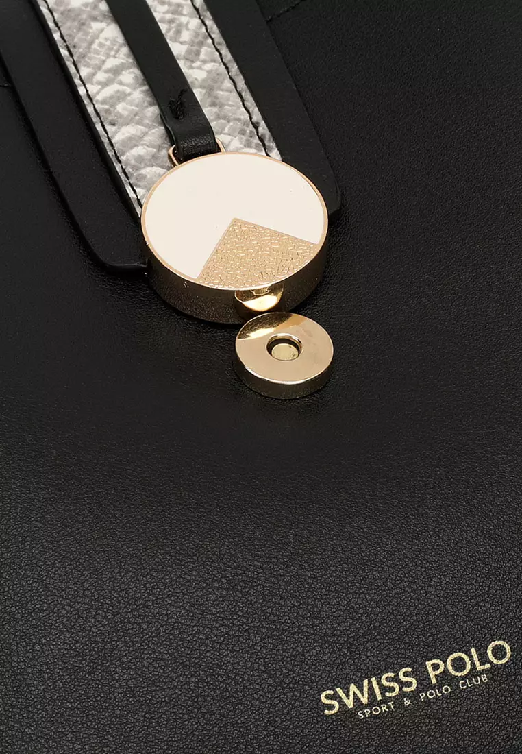 Buy Swiss Polo Top Handle Bag Sling Bag Crossbody Bag Black