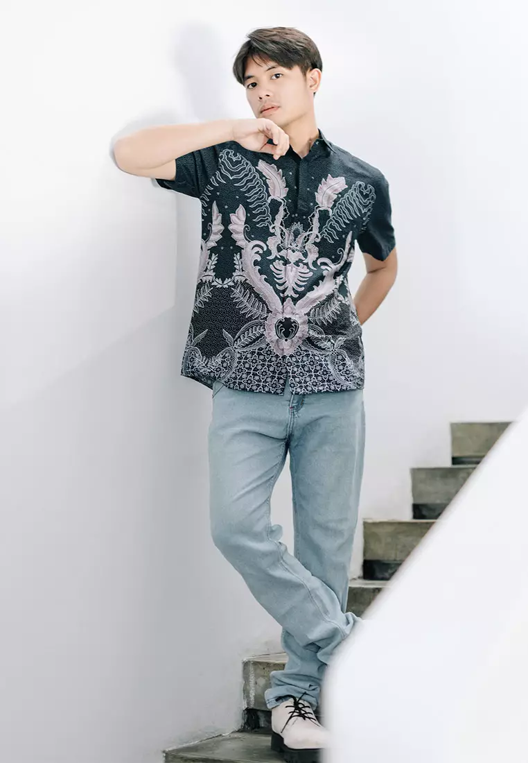 My Aksa batik Pria Kemeja Pendek Archilles Alethea