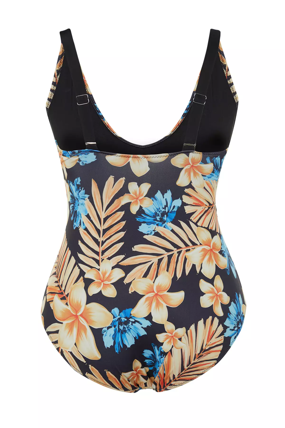 Blue Tropical Plus Size Swimsuit