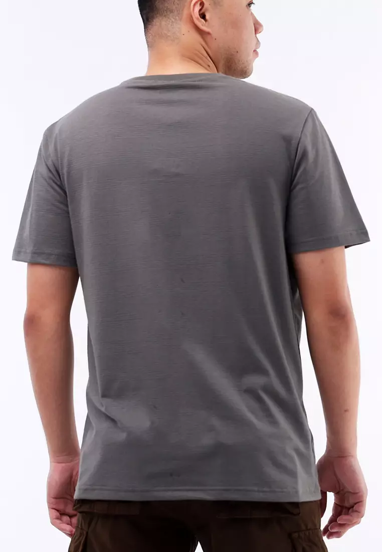 Round Neck Streaky Short Sleeves T-Shirt