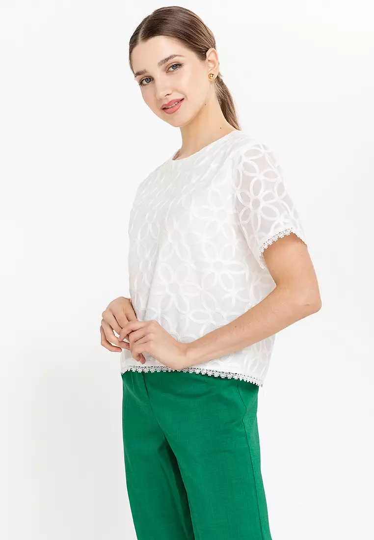 Chia Lace Waist Filipiniana Blouse