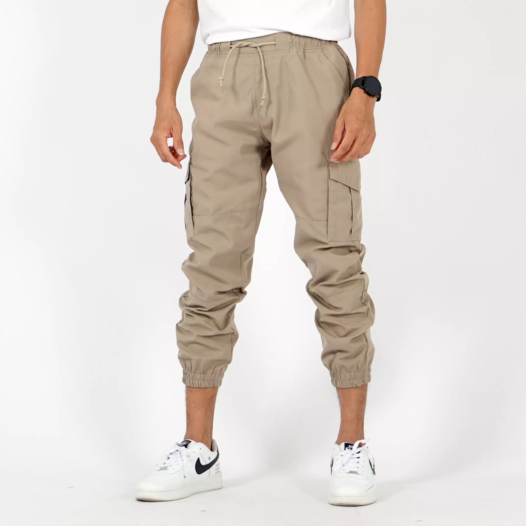 DAVE Cargo Jogger Pants Celana Cargo Joger Pria - BEIGE