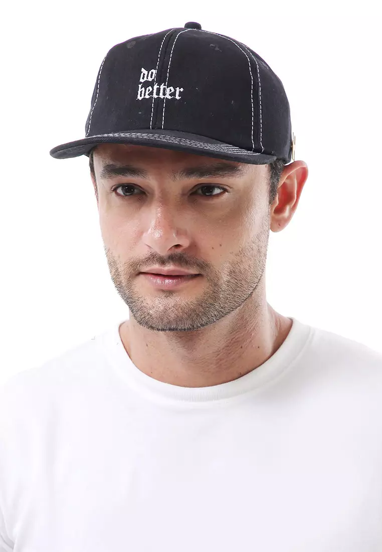 Drsh Aksesoris Fashion Topi Baseball Caps Unisex Desain Bordir Do Better Material Rafel Denim ORIGINAL - Black